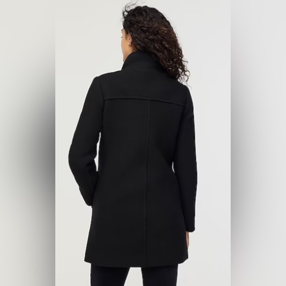 NWT J. Crew Black Wool Peacoat City Coat with Button Neck mock neck - Picture 5 of 13